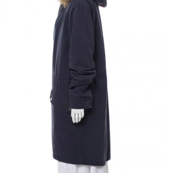 Army x Yves Salomon long navy parka with coyote and rabbit fur - Picture 3 of 3